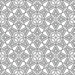 Geometric vector pattern with triangular elements. Seamless abstract ornament for wallpapers and backgrounds. Black and white colors.
