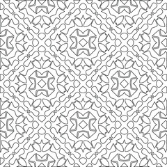 Geometric vector pattern with triangular elements. Seamless abstract ornament for wallpapers and backgrounds. Black and white colors.
