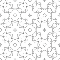Geometric vector pattern with triangular elements. Seamless abstract ornament for wallpapers and backgrounds. Black and white colors.
