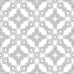 Geometric vector pattern with triangular elements. Seamless abstract ornament for wallpapers and backgrounds. Black and white colors.
