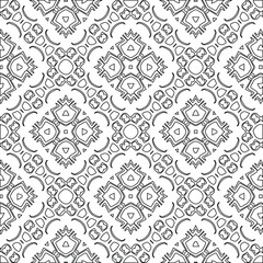 Geometric vector pattern with triangular elements. Seamless abstract ornament for wallpapers and backgrounds. Black and white colors.
