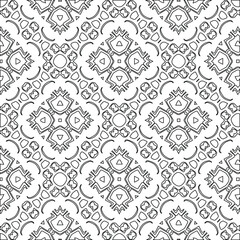 Geometric vector pattern with triangular elements. Seamless abstract ornament for wallpapers and backgrounds. Black and white colors.
