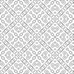 Geometric vector pattern with triangular elements. Seamless abstract ornament for wallpapers and backgrounds. Black and white colors.
