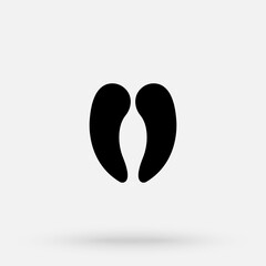 Deer hoof paw prints icon isolated on white background. Animal footprint Vector illustration. Vector simple modern icon design illustration.