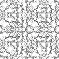 Geometric vector pattern with triangular elements. Seamless abstract ornament for wallpapers and backgrounds. Black and white colors.
