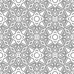 Geometric vector pattern with triangular elements. Seamless abstract ornament for wallpapers and backgrounds. Black and white colors.
