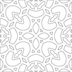 Geometric vector pattern with triangular elements. Seamless abstract ornament for wallpapers and backgrounds. Black and white colors.
