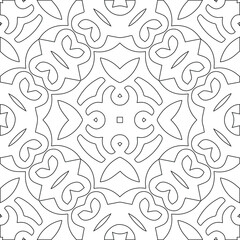 Geometric vector pattern with triangular elements. Seamless abstract ornament for wallpapers and backgrounds. Black and white colors.
