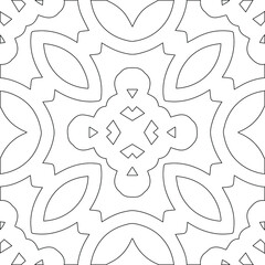 Geometric vector pattern with triangular elements. Seamless abstract ornament for wallpapers and backgrounds. Black and white colors.
