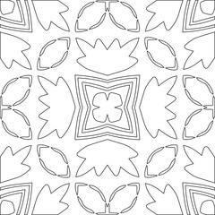 Geometric vector pattern with triangular elements. Seamless abstract ornament for wallpapers and backgrounds. Black and white colors.
