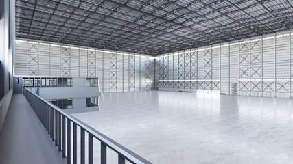 Airplane Hangar Hall Interior 3b
