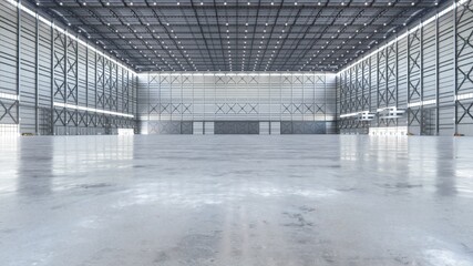 Airplane Hangar Hall Interior 3b