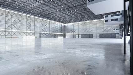Airplane Hangar Hall Interior 3b