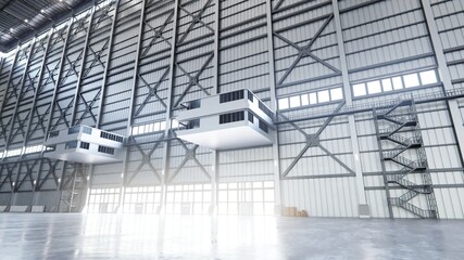 Airplane Hangar Hall Interior 3b