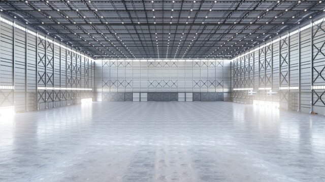 Airplane Hangar Hall Interior 3b