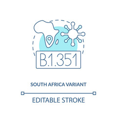 South africa variant concept icon. Virus upgrading in hot parts of planet. Fighting new type of covid. Pandemia idea thin line illustration. Vector isolated outline RGB color drawing. Editable stroke
