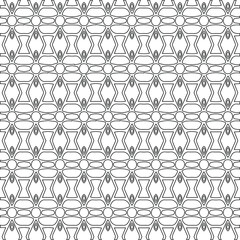 Geometric vector pattern with triangular elements. Seamless abstract ornament for wallpapers and backgrounds. Black and white colors.

