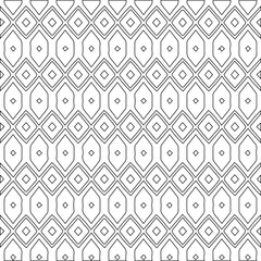 Geometric vector pattern with triangular elements. Seamless abstract ornament for wallpapers and backgrounds. Black and white colors.
