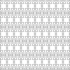 Geometric vector pattern with triangular elements. Seamless abstract ornament for wallpapers and backgrounds. Black and white colors.

