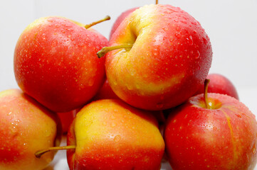 red apples with drops