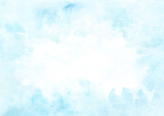 Soft blue abstract background with watercolor