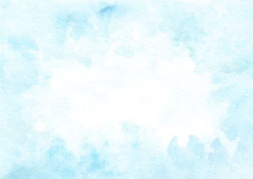 Soft blue abstract background with watercolor
