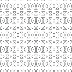 Geometric vector pattern with triangular elements. Seamless abstract ornament for wallpapers and backgrounds. Black and white colors.
