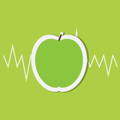 Healthy food - green apple with a lot of vitamins