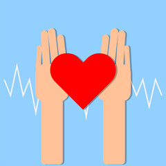 Heart in hands illustration