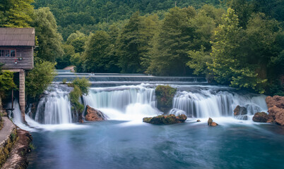 Fototapeta premium waterfall in autumn