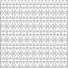Geometric vector pattern with triangular elements. Seamless abstract ornament for wallpapers and backgrounds. Black and white colors.
