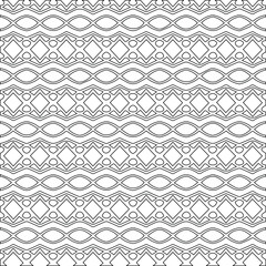 Geometric vector pattern with triangular elements. Seamless abstract ornament for wallpapers and backgrounds. Black and white colors.
