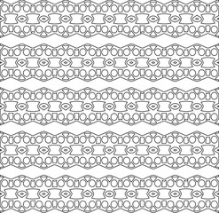 Geometric vector pattern with triangular elements. Seamless abstract ornament for wallpapers and backgrounds. Black and white colors.
