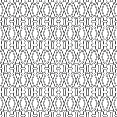 Geometric vector pattern with triangular elements. Seamless abstract ornament for wallpapers and backgrounds. Black and white colors.

