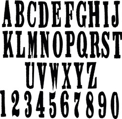 Classic vintage typewritten font - vector alphabet
