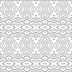 Geometric vector pattern with triangular elements. Seamless abstract ornament for wallpapers and backgrounds. Black and white colors.
