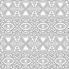Geometric vector pattern with triangular elements. Seamless abstract ornament for wallpapers and backgrounds. Black and white colors.
