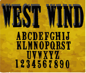 Western font- Vintage hand drawn classic alphabet