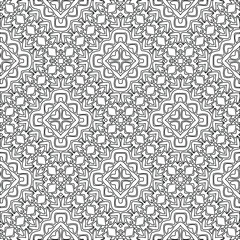 Geometric vector pattern with triangular elements. Seamless abstract ornament for wallpapers and backgrounds. Black and white colors.
