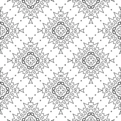 Geometric vector pattern with triangular elements. Seamless abstract ornament for wallpapers and backgrounds. Black and white colors.
