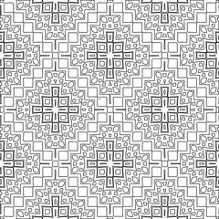 Geometric vector pattern with triangular elements. Seamless abstract ornament for wallpapers and backgrounds. Black and white colors.
