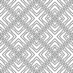 Geometric vector pattern with triangular elements. Seamless abstract ornament for wallpapers and backgrounds. Black and white colors.
