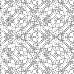 Geometric vector pattern with triangular elements. Seamless abstract ornament for wallpapers and backgrounds. Black and white colors.
