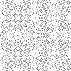 Geometric vector pattern with triangular elements. Seamless abstract ornament for wallpapers and backgrounds. Black and white colors.
