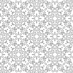 Geometric vector pattern with triangular elements. Seamless abstract ornament for wallpapers and backgrounds. Black and white colors.
