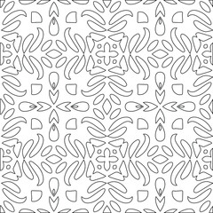 Geometric vector pattern with triangular elements. Seamless abstract ornament for wallpapers and backgrounds. Black and white colors.

