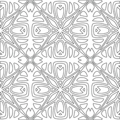 Geometric vector pattern with triangular elements. Seamless abstract ornament for wallpapers and backgrounds. Black and white colors.
