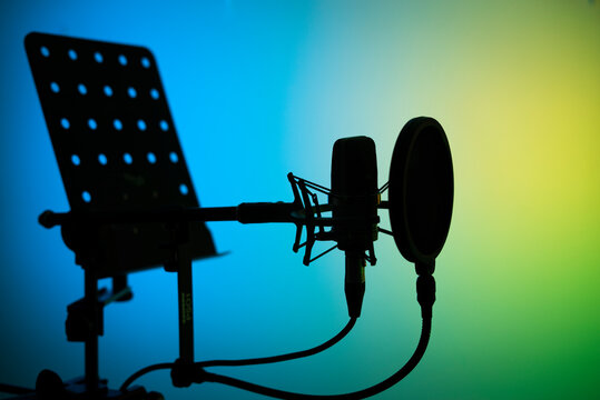 Voiceover studio microphone