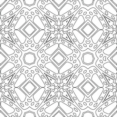 Geometric vector pattern with triangular elements. Seamless abstract ornament for wallpapers and backgrounds. Black and white colors.

