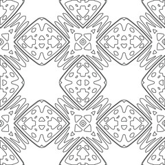 Geometric vector pattern with triangular elements. Seamless abstract ornament for wallpapers and backgrounds. Black and white colors.

